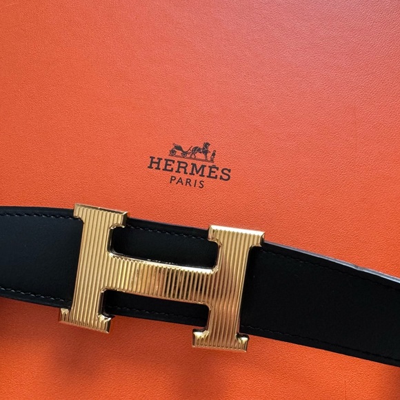 Hermes H Striee belt buckle & Reversible leather strap 32mm Size 100 - Picture 3 of 8